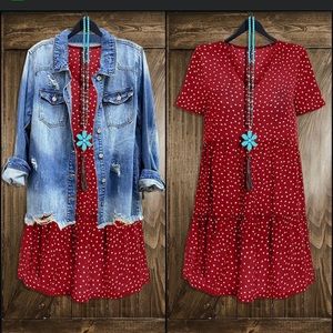 Dress and denim shirt. Both XL